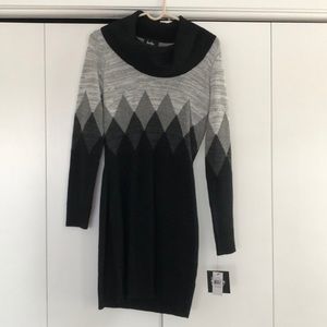 NWT Black Sweater Dress w/Diamond Detail